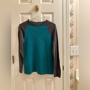 Urban Pipeline Teal and Grey Long Sleeve Tee